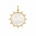 Pave Mother Of Pearl Sun Charm