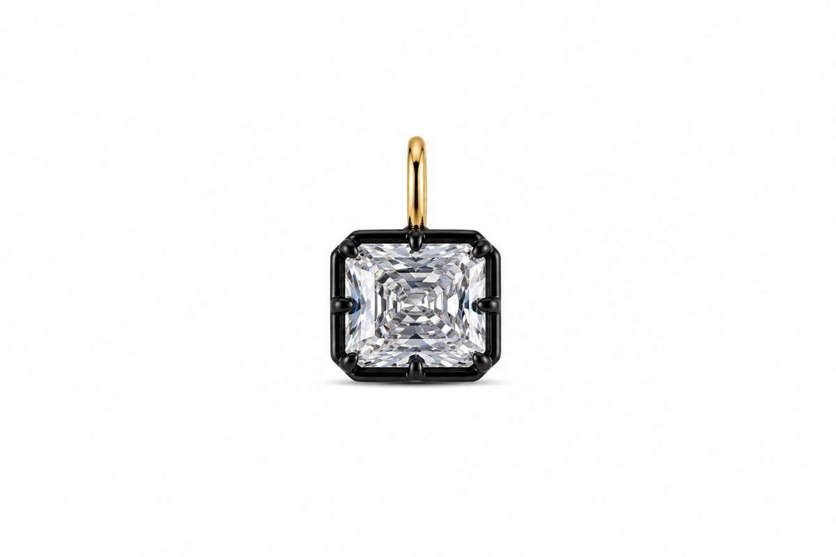 Georgian Bezel Emerald Cut Charm