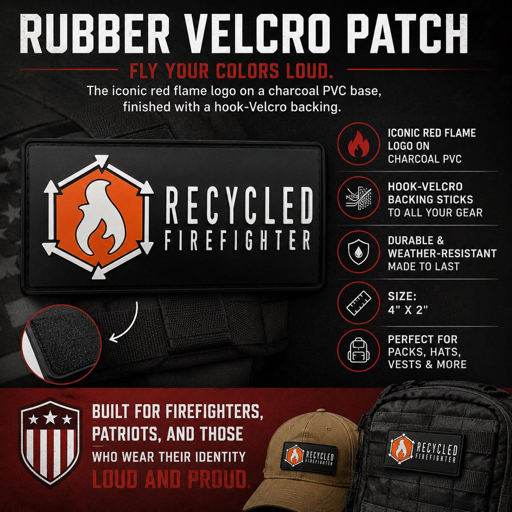 Tactical Rubber Velcro Patch - 4x2 Inch Flame Logo Accessory