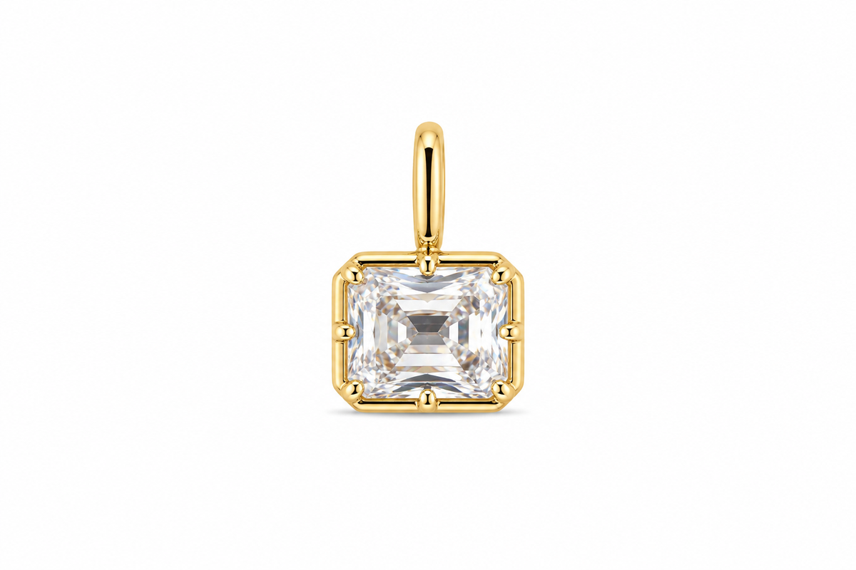 Emerald Cut Bezel Charm