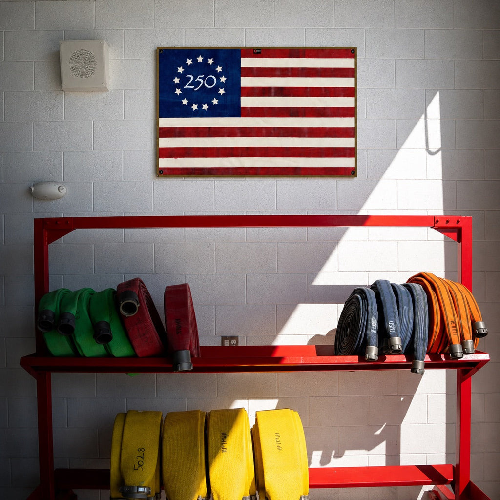 Betsy Ross 250 Edition American Flag Fire Hose Wall Decor