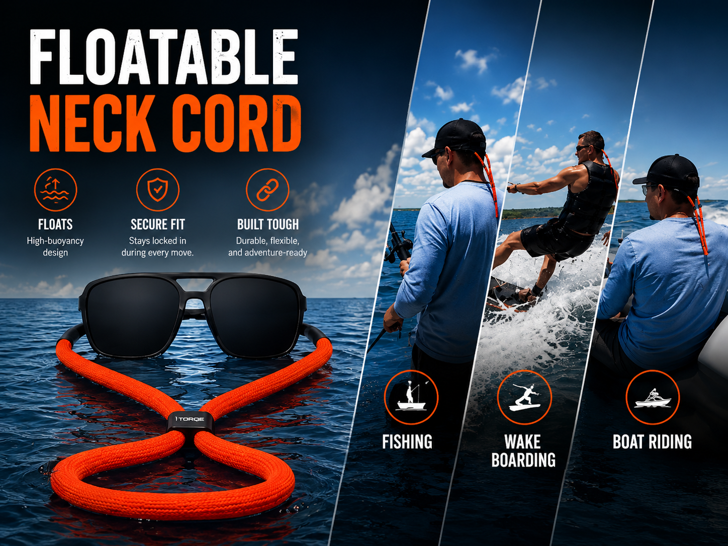 Floating Sunglass Neck Cord – Universal Fit Adjustable Eyewear Strap