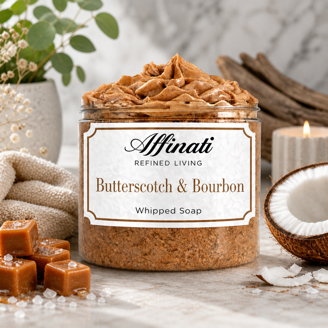 Butterscotch & Bourbon Whipped Soap - 20 oz