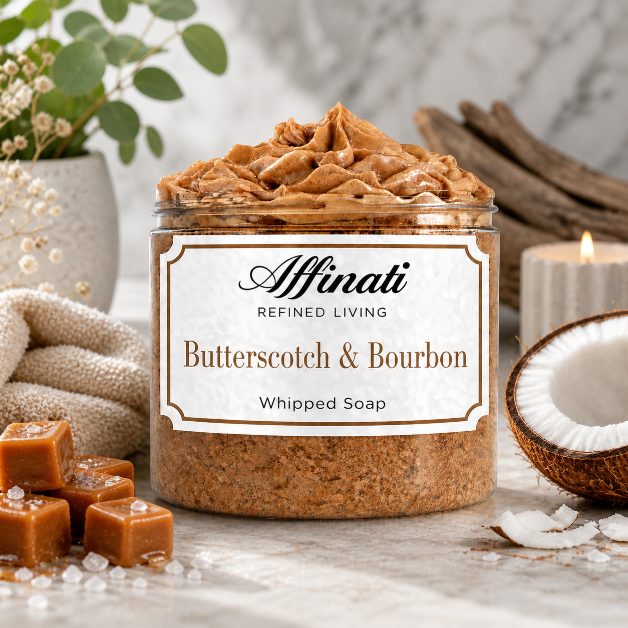 Butterscotch & Bourbon Whipped Soap - 20 oz