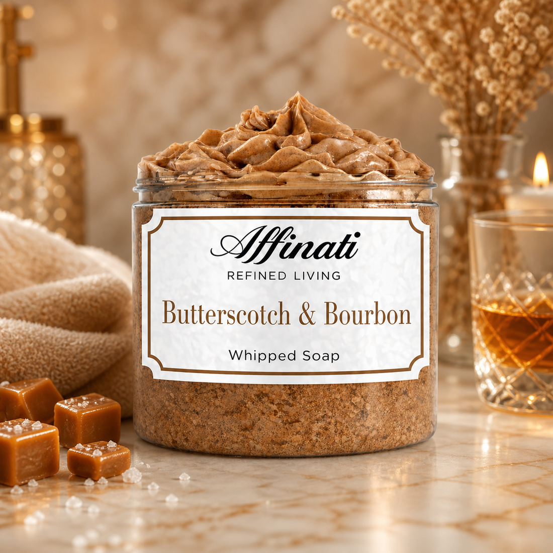 Butterscotch & Bourbon Whipped Soap - 20 oz
