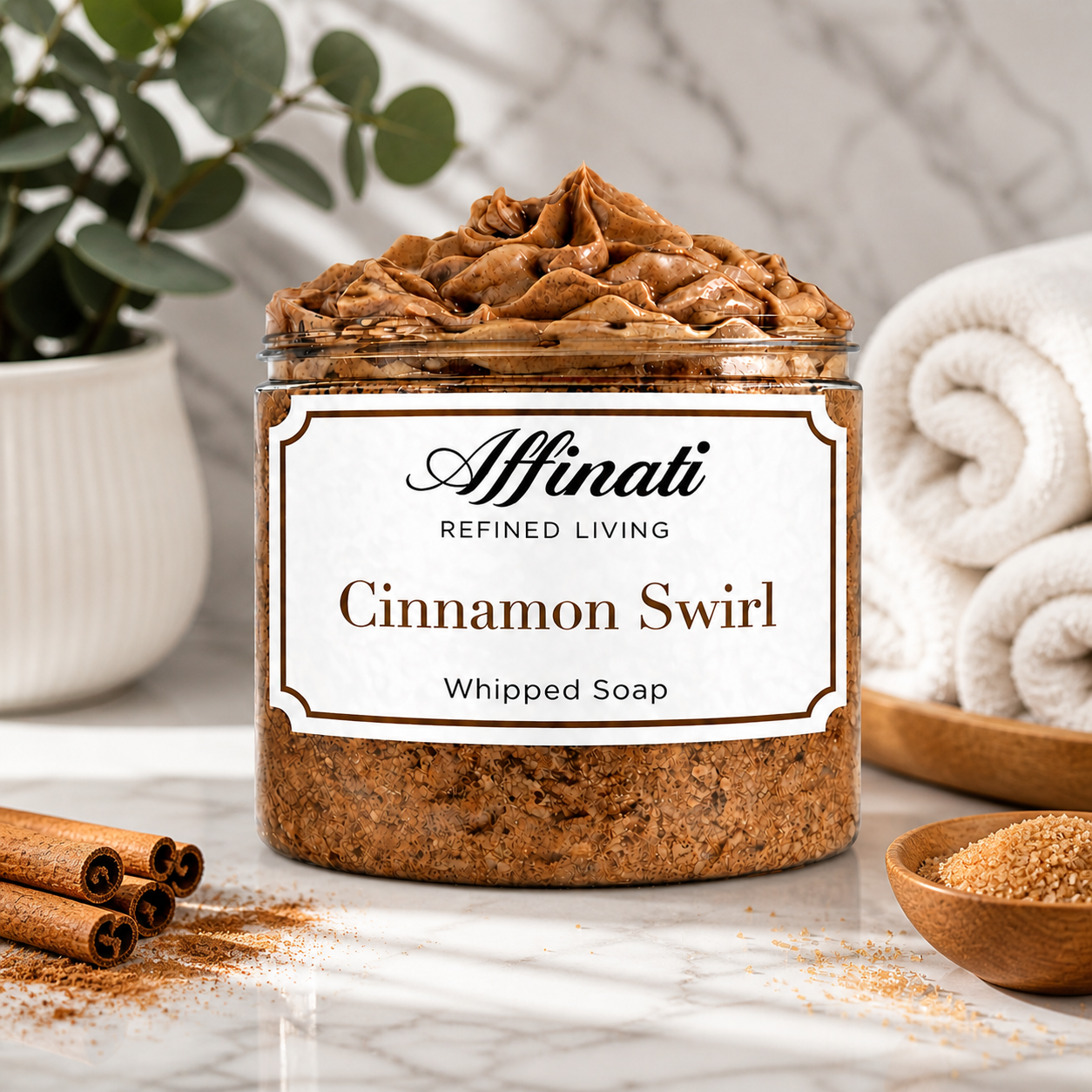 Cinnamon Swirl Whipped Soap - 20 oz