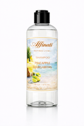 Bottle of Affinati Pineapple Margaritas sulfate-free shampoo in a clear container with a tropical label design