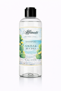 A 16 oz bottle of Affinati Cactus and Sea Salt Shampoo with a clear bottle and beach-themed label.