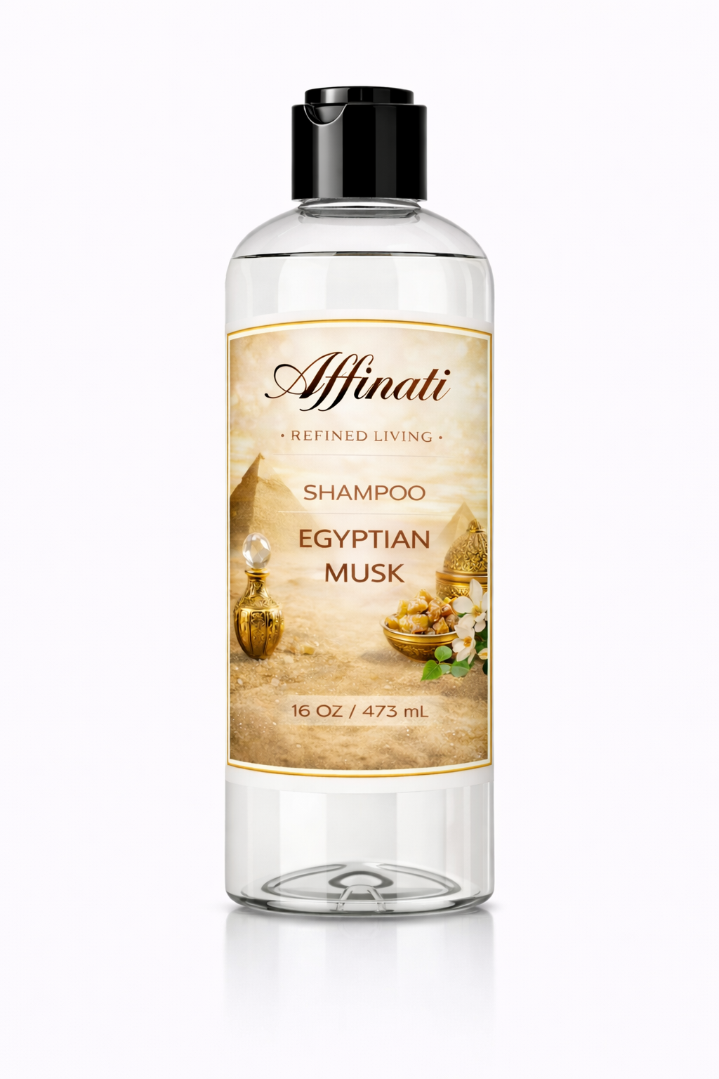Bottle of Affinati Egyptian Musk Sulfate-Free Aloe Hair Shampoo