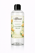 Bottle of Affinati Cucumber Melon Shampoo 16oz with botanical label design