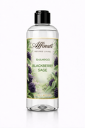 Bottle of Affinati Blackberry Sage Sulfate-Free Shampoo with a floral and fruit botanical label design.