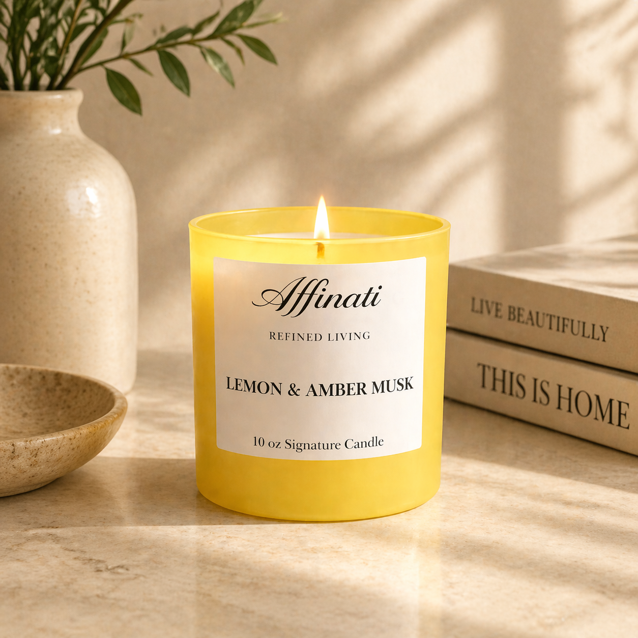 Lemon & Amber Musk Signature Candle
