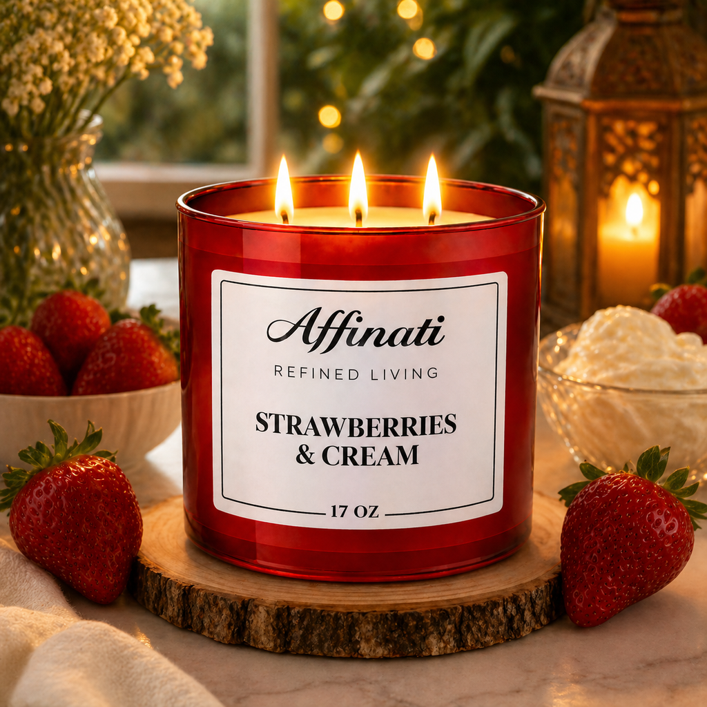 3-Wick Strawberries & Cream Candle
