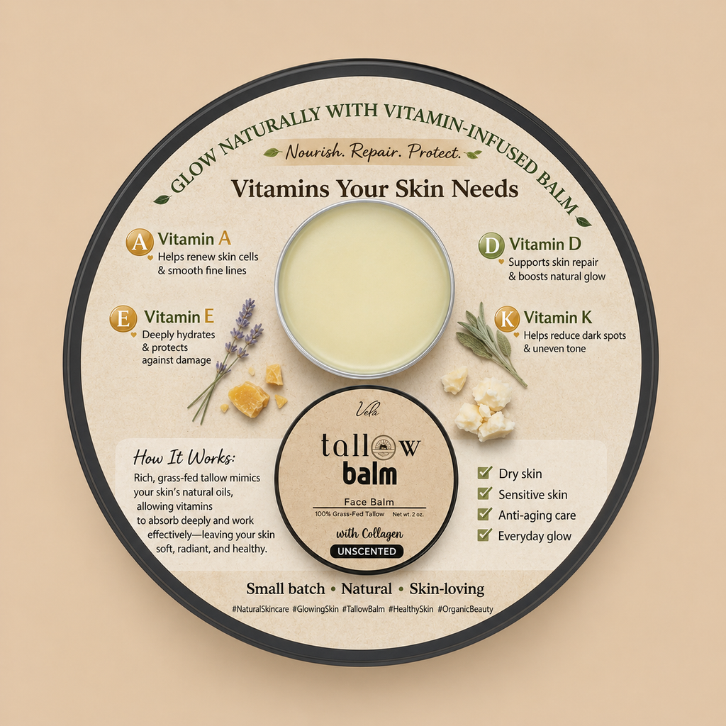 Tallow Balm - Face Balm - 100% Tallow Beef - Unscented