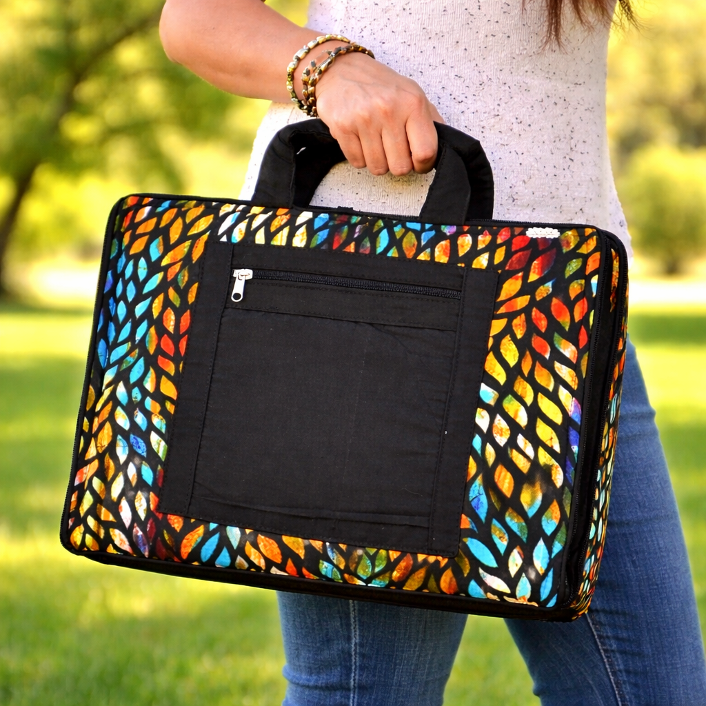 Artisan Ugandan Cotton Laptop Bag - Vibrant Geometric Print