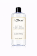 A 16 oz bottle of Affinati Unscented Body Wash for sensitive skin against a white background.