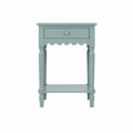 Wood Scalloped Side Table in Blue