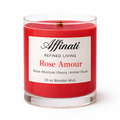 Rose Amour Wooden Wick Candle – Luxury 10 oz Soy Blend | Affinati