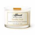 Vanilla Noir Wooden Wick Candle – Luxury 13 oz Soy Blend | Affinati