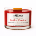 Golden Fireside Wooden Wick Candle – Luxury 13 oz Soy Blend | Affinati