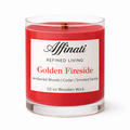 Golden Fireside Wooden Wick Candle – Luxury 10 oz Soy Blend | Affinati