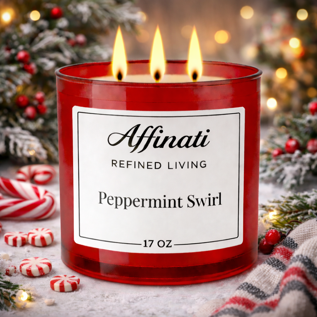 3-Wick Peppermint Swirl Candle