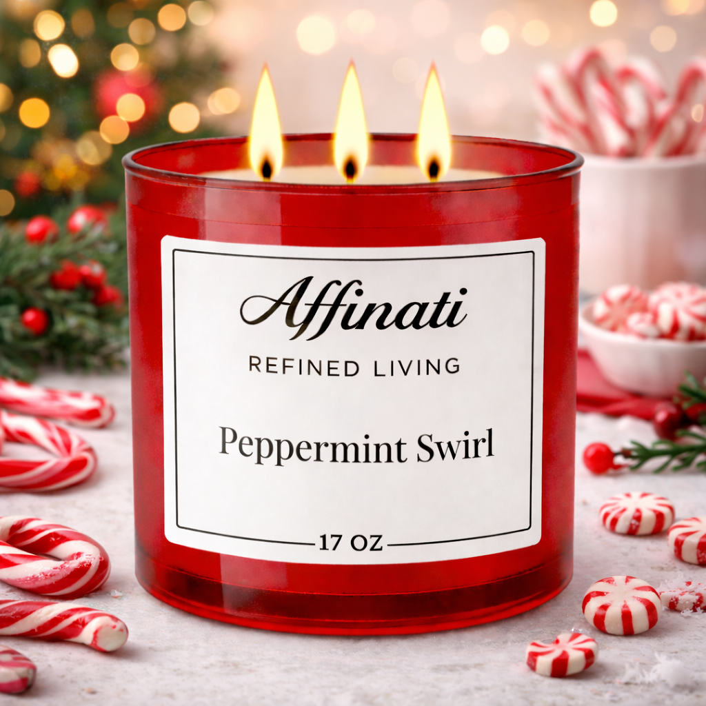 3-Wick Peppermint Swirl Candle