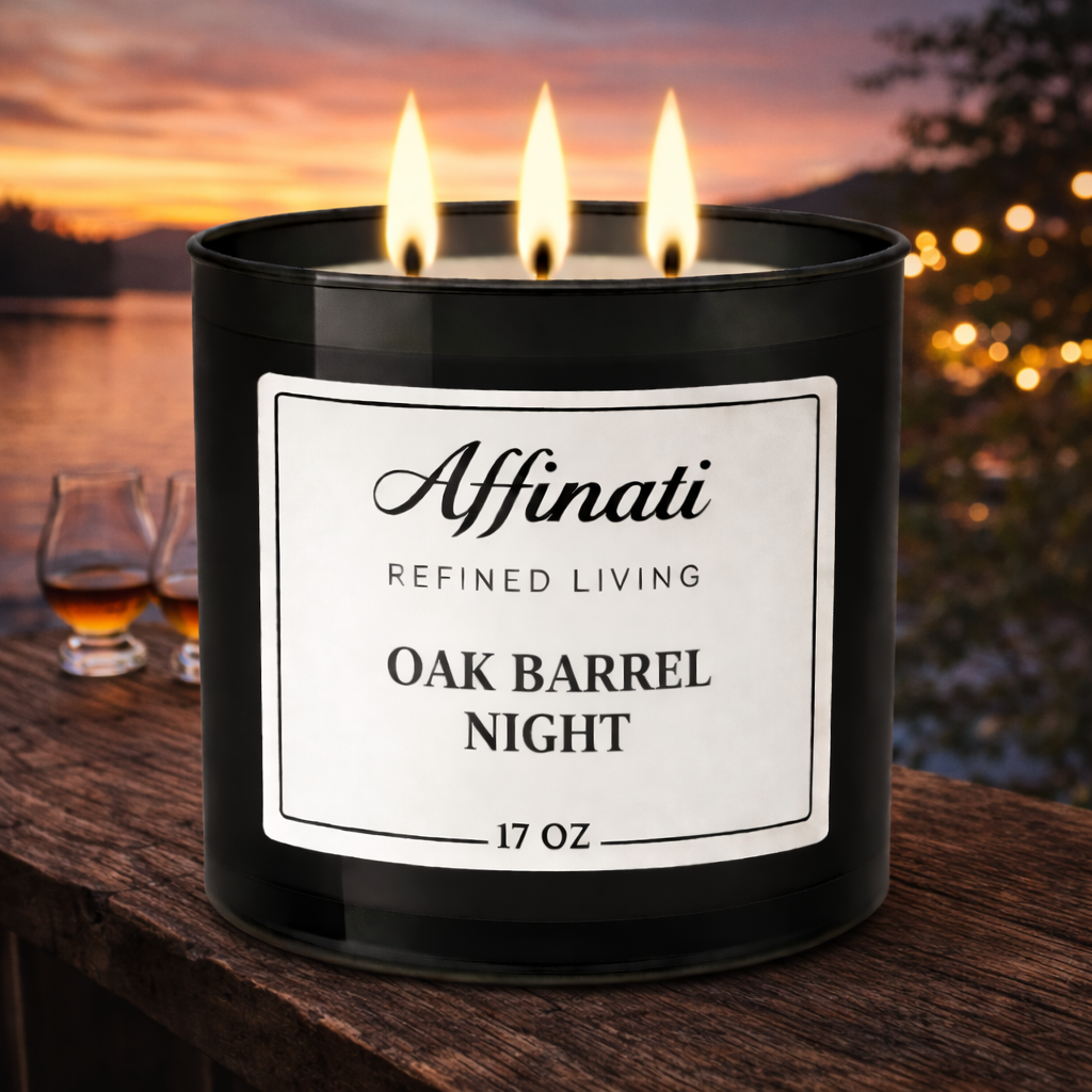 3-Wick Oak Barrel Night Candle