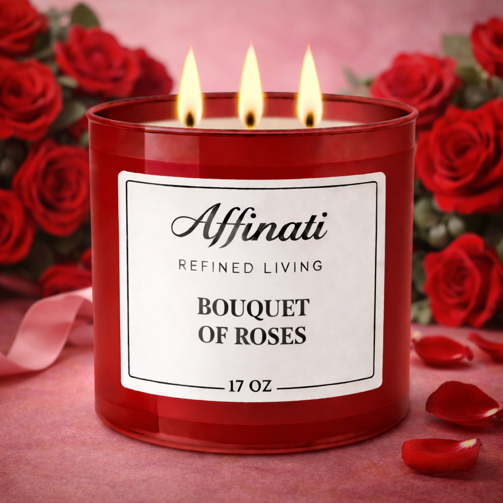 3-Wick Bouquet of Roses Candle