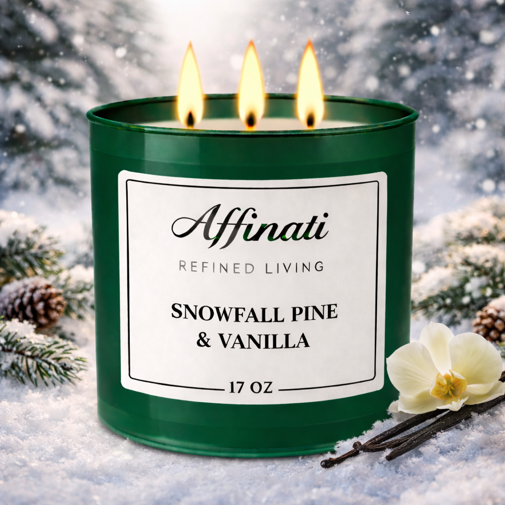 3-Wick Snowfall Pine & Vanilla Candle