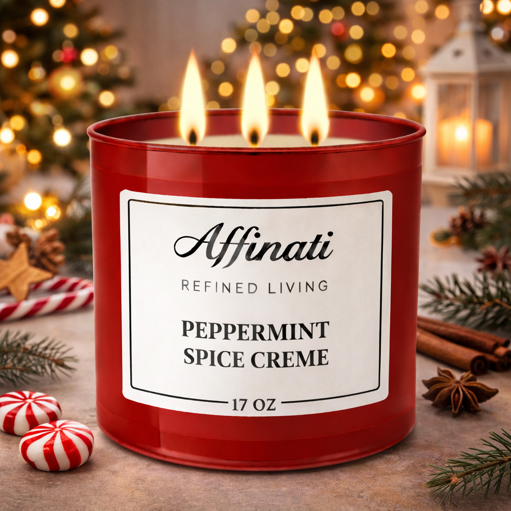 3-Wick Peppermint Spice Creme Candle