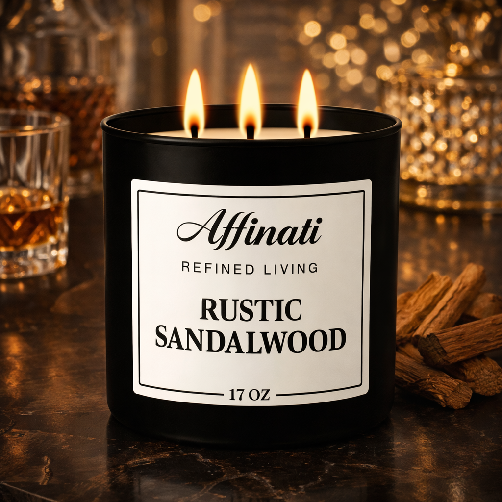 3-Wick Rustic Sandalwood Candle