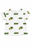 North Dakota State University White Bison Ruffle Pocket Tee