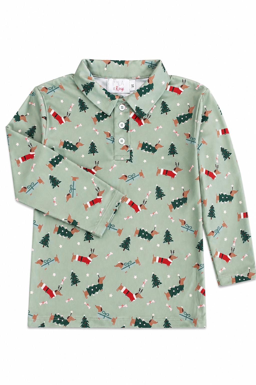Dachshund Through the Snow L/S Polo