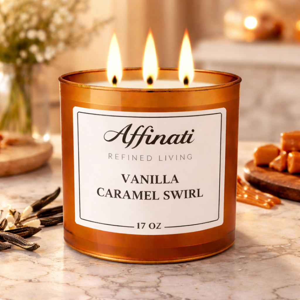 3-Wick Vanilla Caramel Swirl Candle