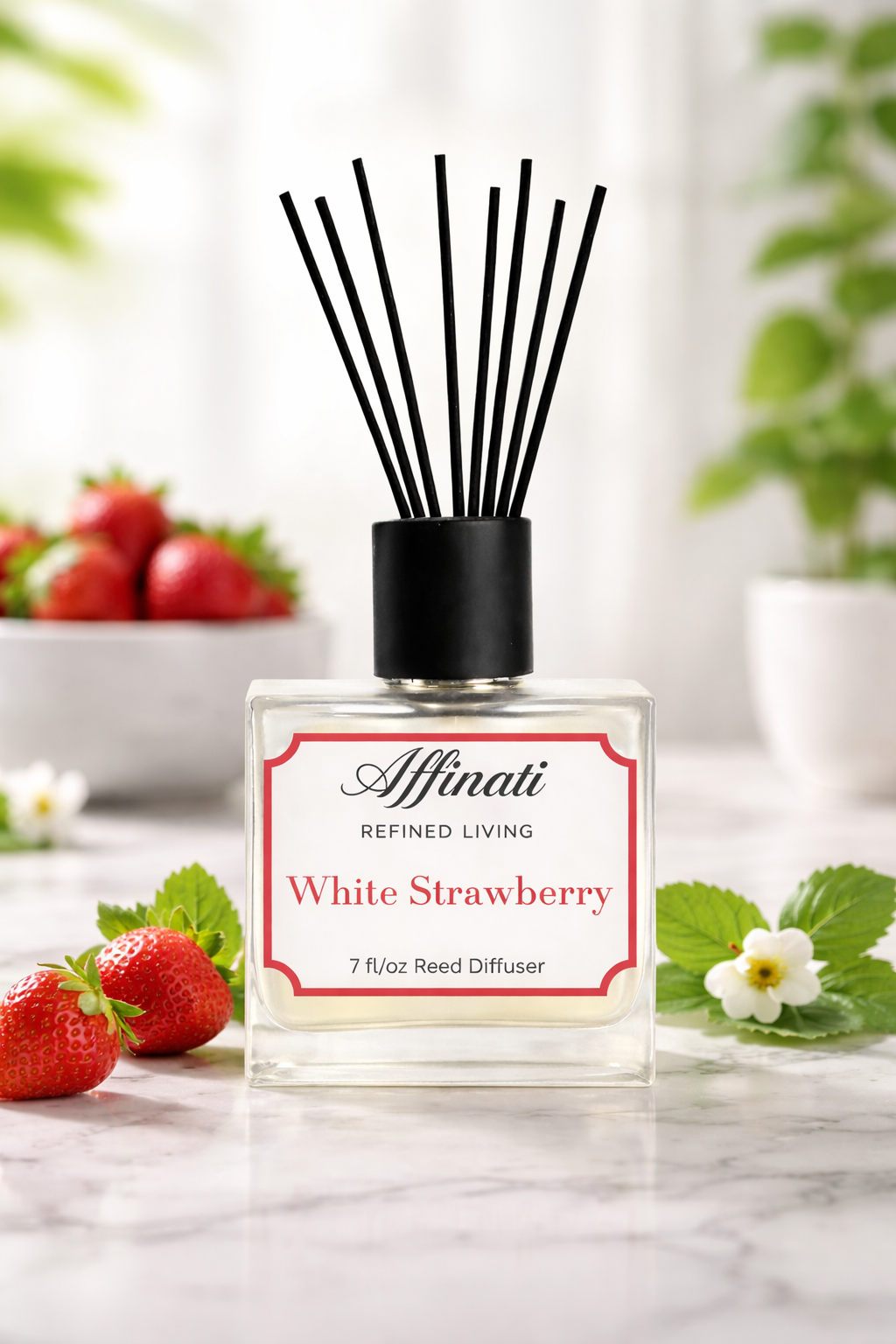 White Strawberry Reed Diffuser 7 fl oz Home Fragrance - Image 2