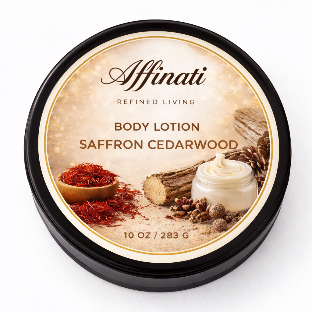 Saffron Cedarwood Body Lotion – Hydrating Moisturizer (10 OZ)