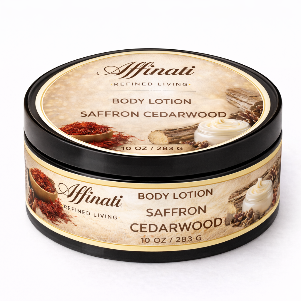 Saffron Cedarwood Body Lotion – Hydrating Moisturizer (10 OZ)