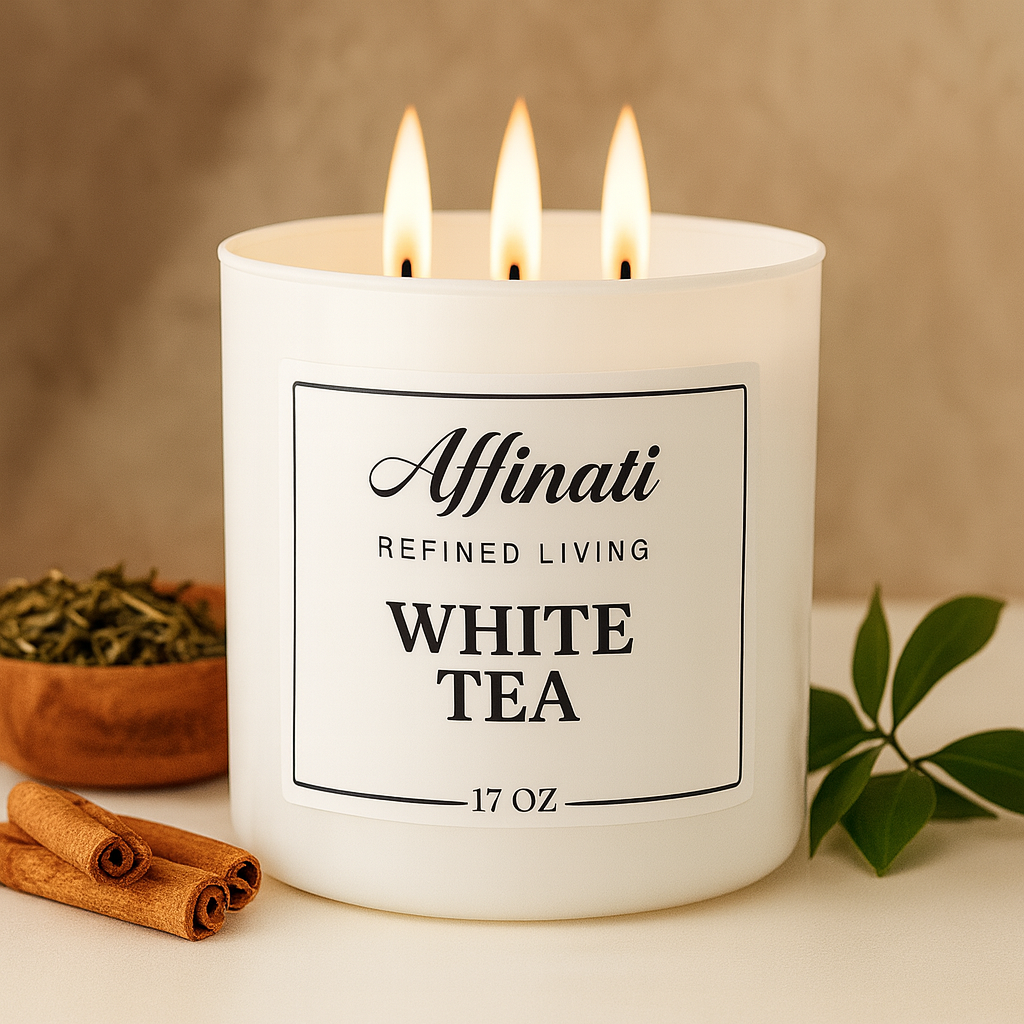 White Tea 3-Wick Candle 17 oz Soy Wax Blend Scented Candle - Image 2