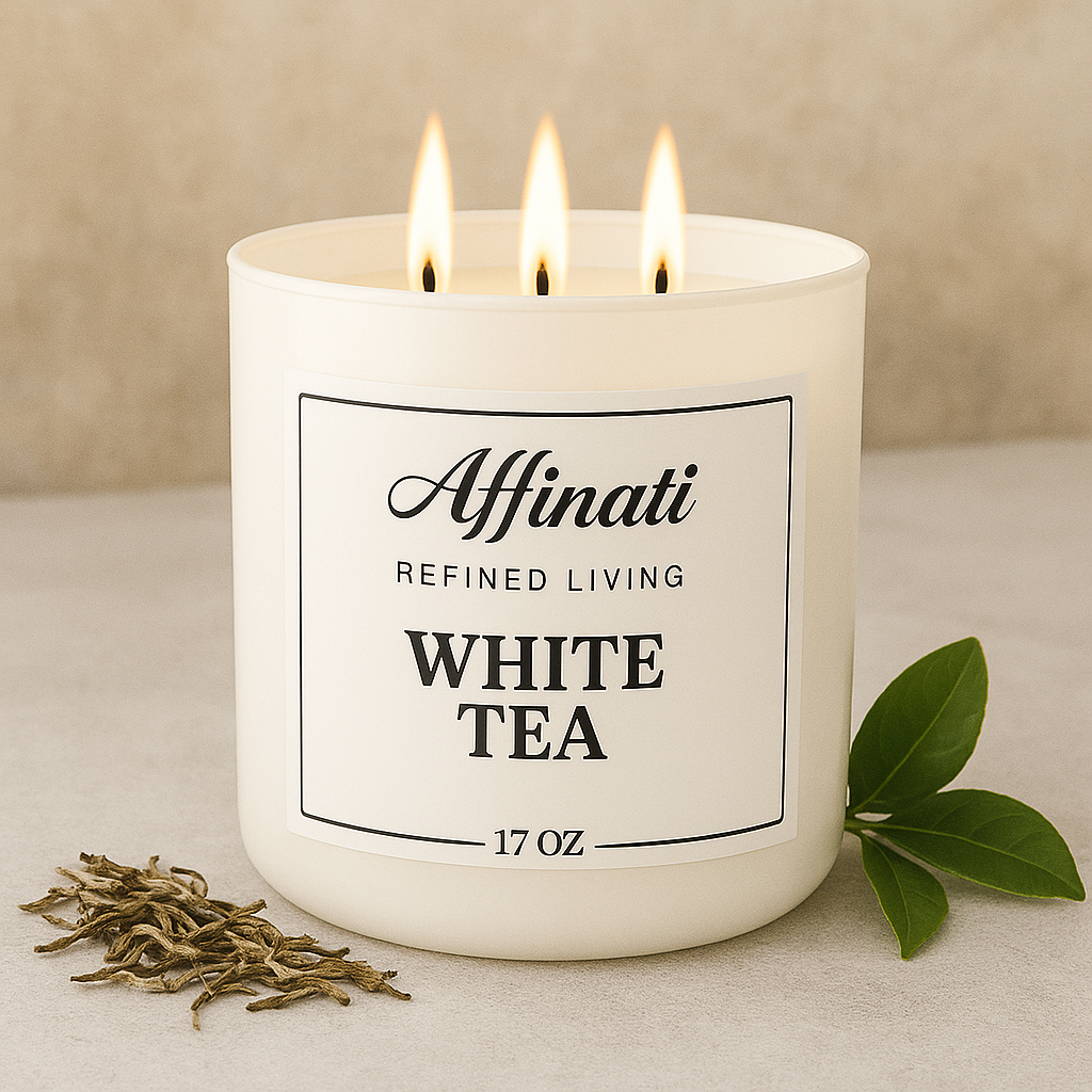 White Tea 3-Wick Candle 17 oz Soy Wax Blend Scented Candle - Image 3