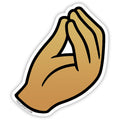 Che Vuoi pinched fingers hand gesture sticker featuring high-contrast design.