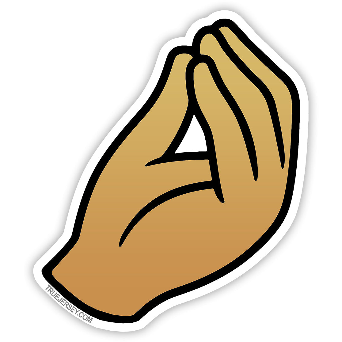 Che Vuoi pinched fingers hand gesture sticker featuring high-contrast design.