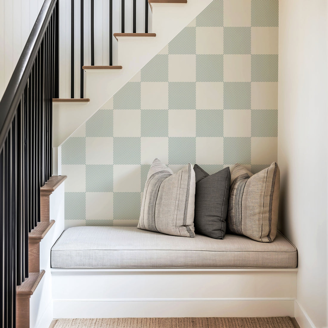 Watson Geometric Wallpaper in Grey and White Modern Minimalist