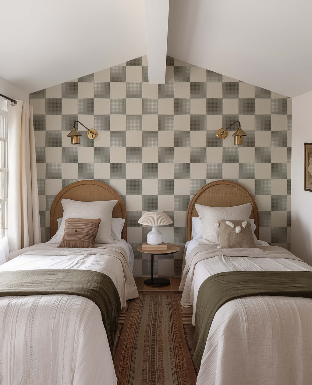 Watson Geometric Wallpaper in Grey and White Modern Minimalist