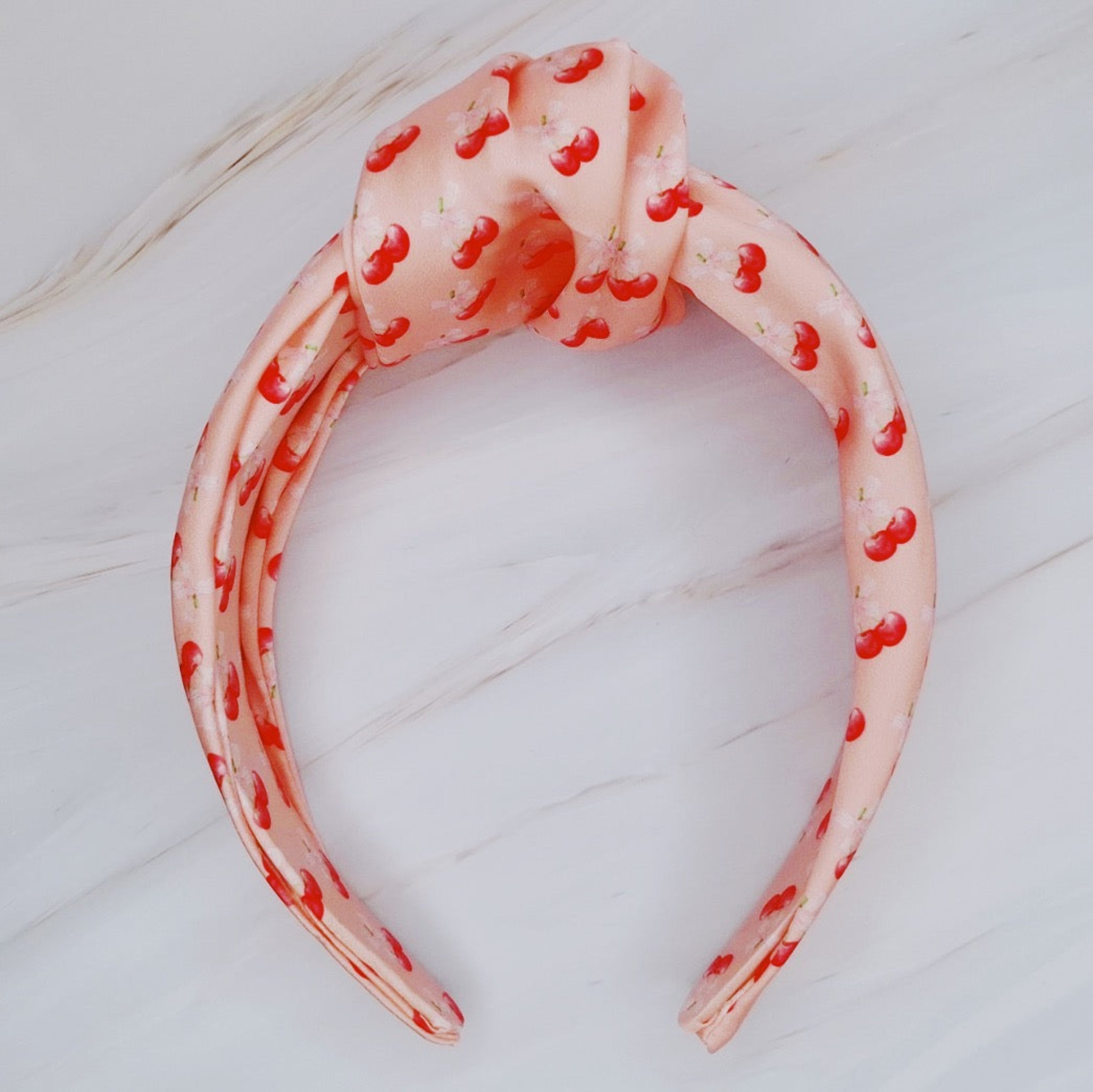 Cherries And Bows Satin Headband