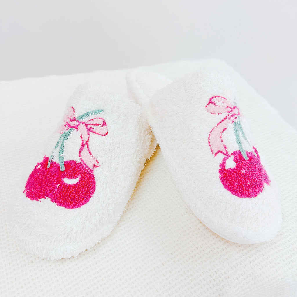 Cherry Bow Coziest Lounge Slippers