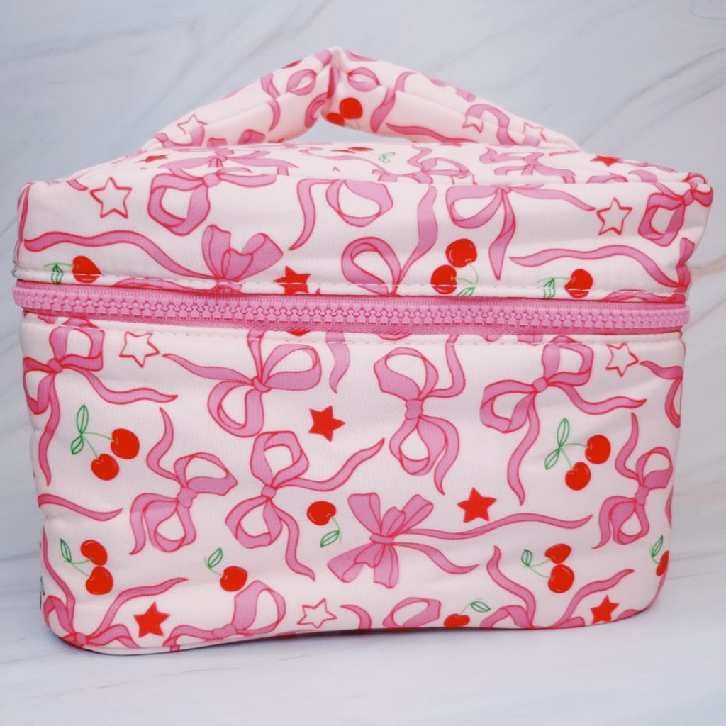 Cherry Bowtiful Travel Cosmetic Case With Handle
