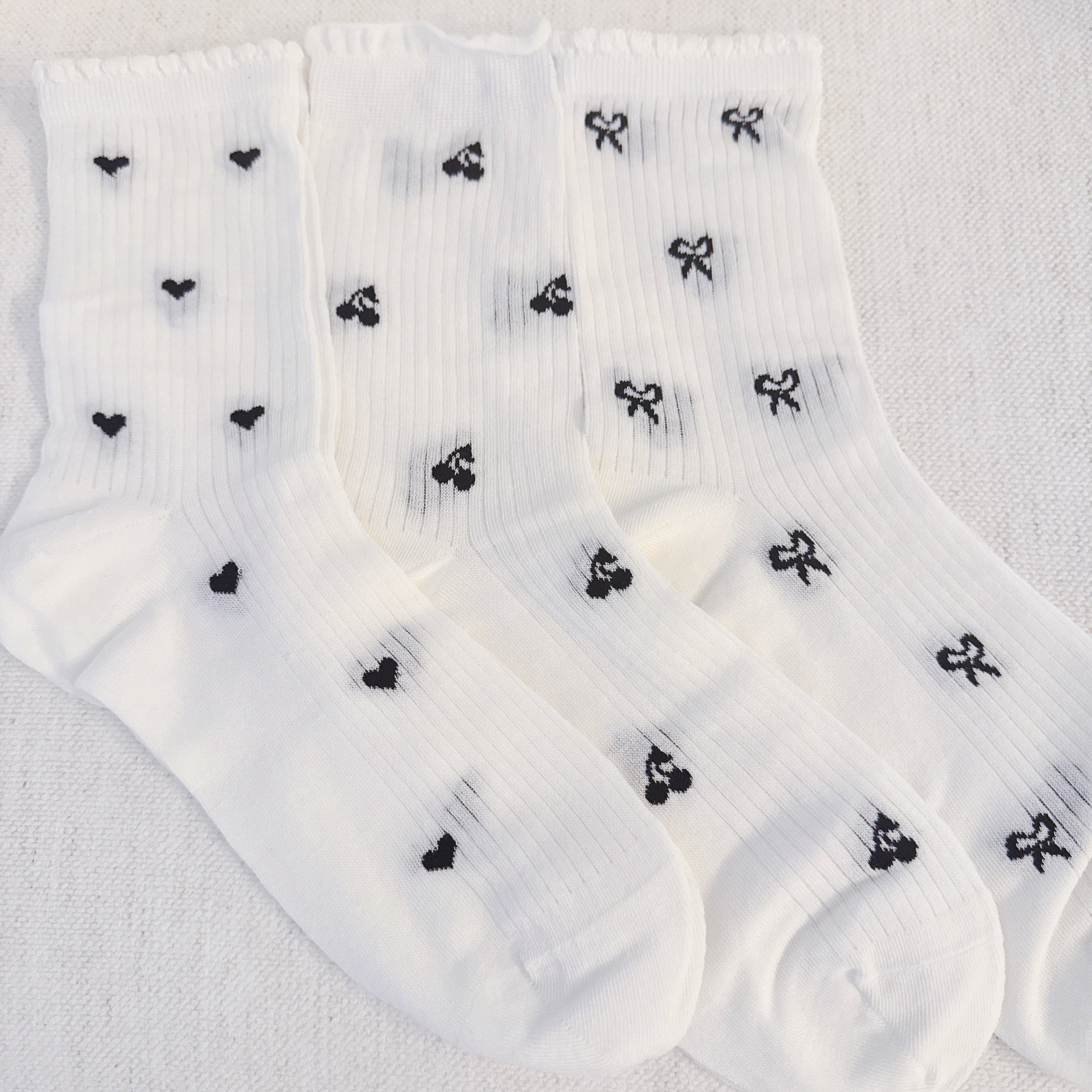 Cherry Cutie Charm Socks Set Of 3