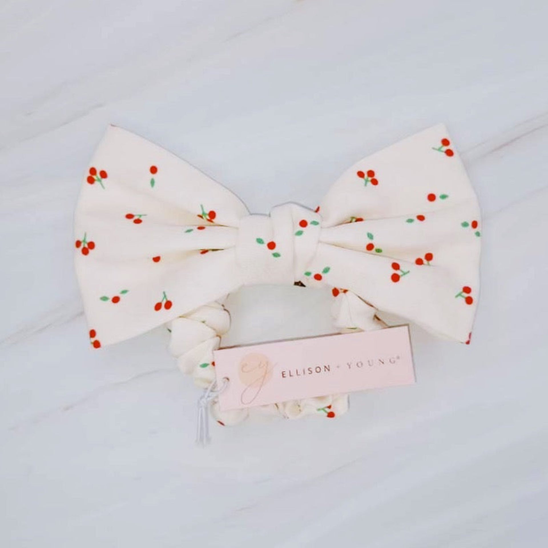 Cherry Lovely Bow Tie Hair Scrunch