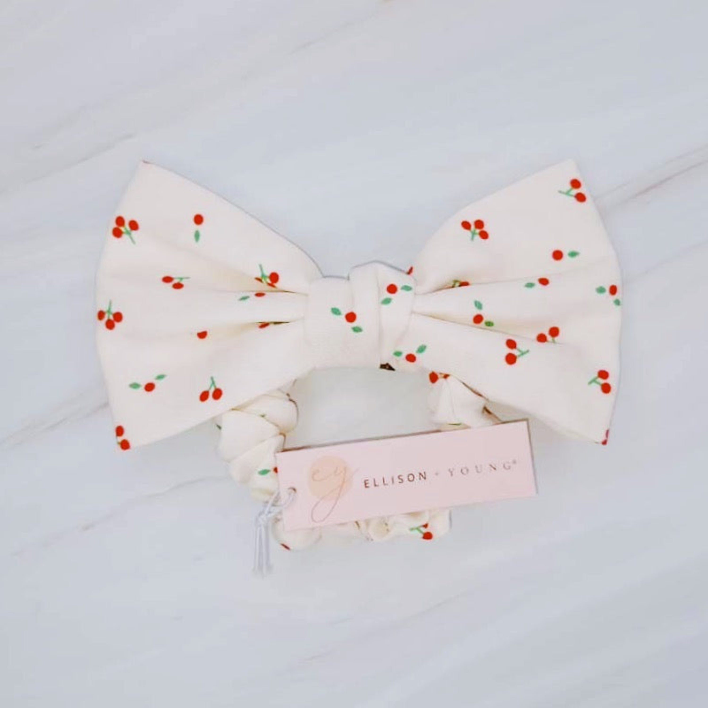 Cherry Lovely Bow Tie Hair Scrunch